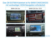 DYNAVIN D8 EXT6M - Câble d'extension Quadlock 6M pour BMW E46 / E39 / E53 DYNAVIN