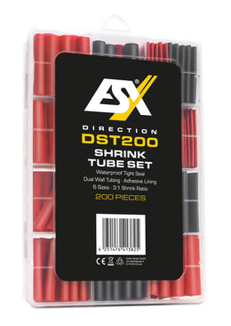 ESX DST200 – Set 200 pièces gaines thermorétractables pour câbles audio et alimentation ESX