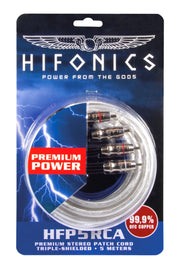 HIFONICS HFP5RCA - Câble RCA Premium 5m HIFONICS