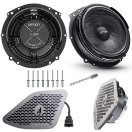 OPTION LS-549 – Haut-Parleurs Avant VW T6 PRO-Edition HD-Sound avec Grilles Design Inox (OEM+) OPTION
